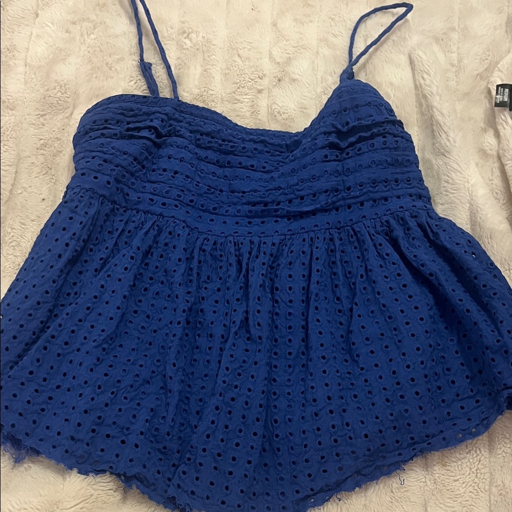 Rewind Royal Blue Babydoll Top